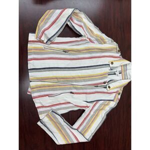 Cato Stripe Zip Up Collared Jacket Size Small